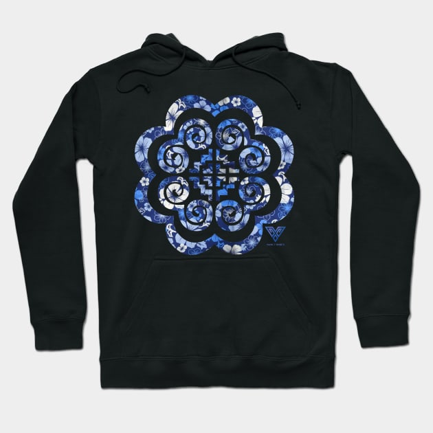 Blue Floral Hoodie by VANH